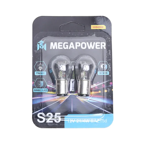 Лампа MEGAPOWER 370-33-046 P21/4W BAZ15d для коммерческого транспорта