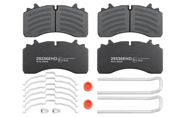 Колодки тормозные дисковые EXOVO 29336EHD WVA 29336 для прицепов Schmitz, Heavy Duty