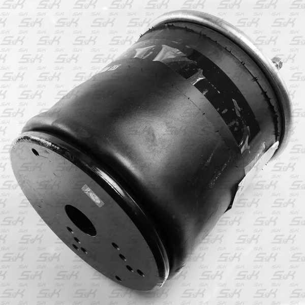Пневморессора S&K GMBH SK-0010003-01, металлический поршень, верх 1×M22 и 2×M12, низ 8×M12