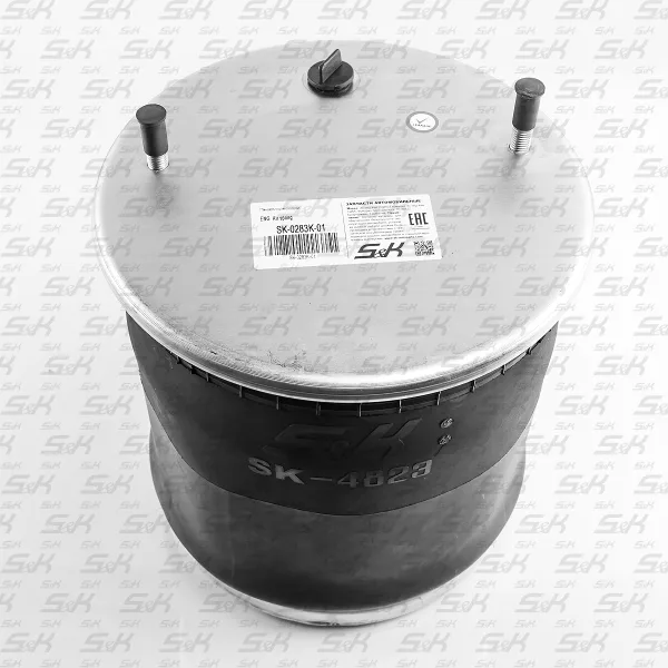 Пневморессора S&K GMBH SK-0283K-01 с металлическим поршнем, высота 380 мм, Ø 320 мм
