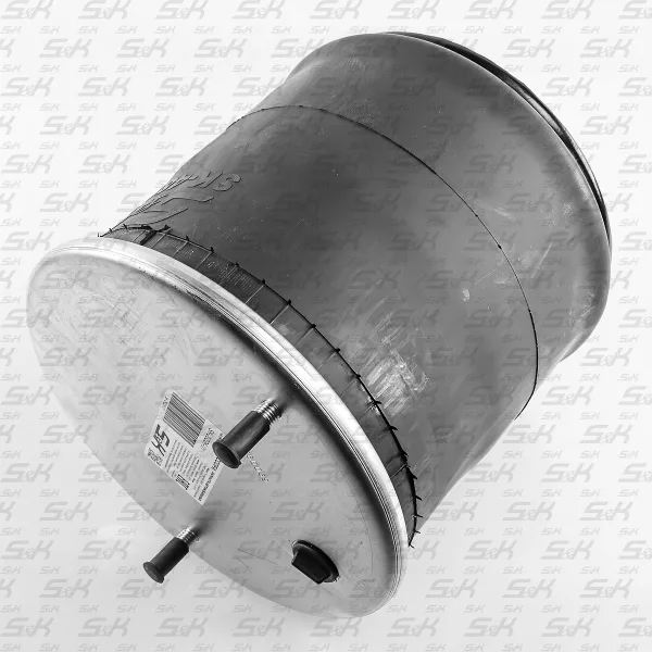 Пневморессора SAF с металлическим поршнем, верх 1×M22 и 2×M12, низ 4×M12
