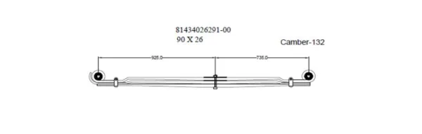 Рессора 3-листовая S&K GMBH SK-2950032-PL, длина 1660 мм, ширина 90 мм