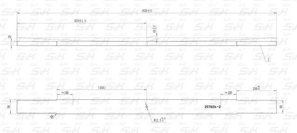 Лист рессоры 2-й S&K GMBH SK-2950208-01 1620×90×26 мм