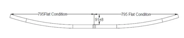 Лист рессоры 2-й S&K GMBH 1590×90×8 мм, 8 листов