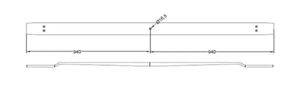 Лист рессоры S&K GMBH MAN 3-й 1850×90×26 мм грузовой