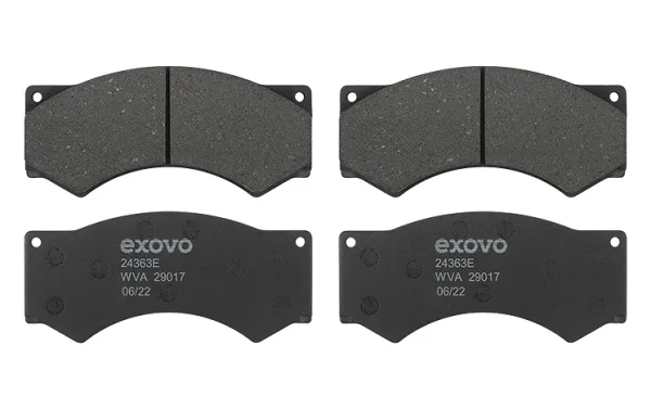 Колодки тормозные дисковые EXOVO 24363E WVA 29017 для DAF и Iveco, с монтажным комплектом
