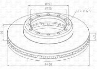 Диск тормозной вентилируемый передний 400x90x42 мм, 12 отверстий d12,5, S&K GMBH