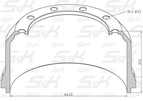 Тормозной барабан S&K GMBH SK-3140023-01 420×200 мм для осей SAF