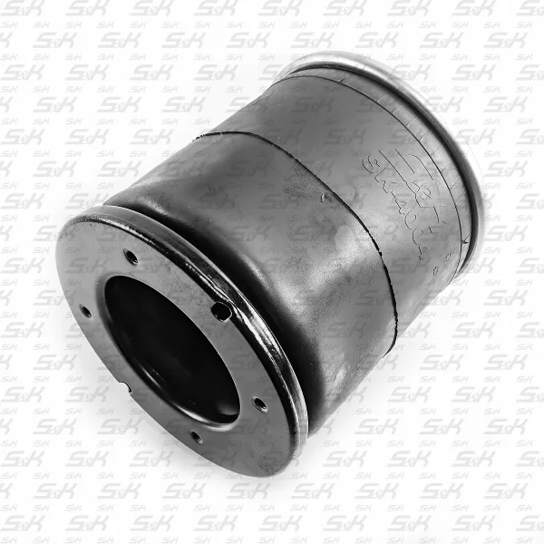 Пневморессора S&K GMBH SK-4004K-01 SAF, металлический поршень, верх 1×M22 и 2×M12, низ 4×M12