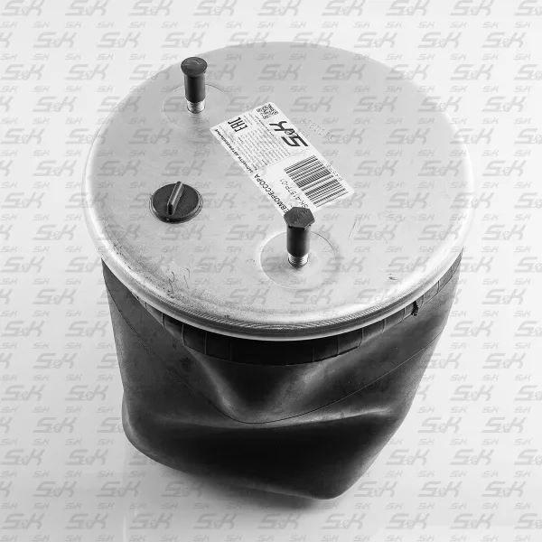 Пневморессора без поршня S&K GMBH SK-4157P-01, высота 395 мм, верх 1*M22 + 2*M12