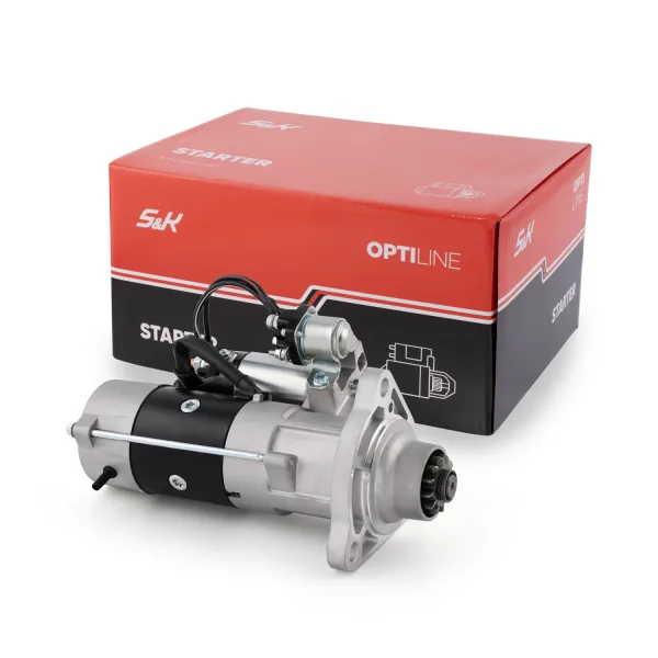 Стартер 24 В 5.5 кВт 12 зубьев CW S&K GMBH SK-5650030-01, длина 293 мм, 3 отверстия