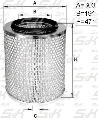 Фильтр воздушный S&K GMBH SK-5850001-01, высота 471 мм, диаметр 303 мм