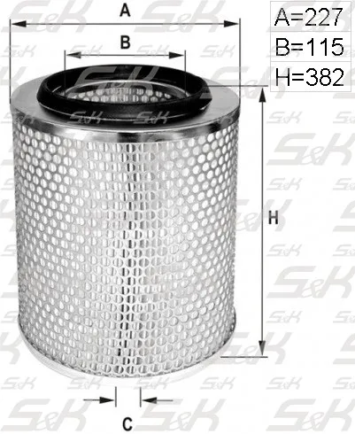 Воздушный фильтр S&K GMBH 382 × 227 × 115 мм, SK-5850006-01
