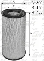 Воздушный фильтр S&K GMBH SK-5850030-01, высота 462 мм, диаметр 309 мм