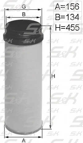 Фильтр воздушный защитный S&K GMBH SK-5850032-01, высота 455 мм