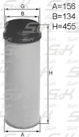 Фильтр воздушный защитный S&K GMBH SK-5850032-01, высота 455 мм