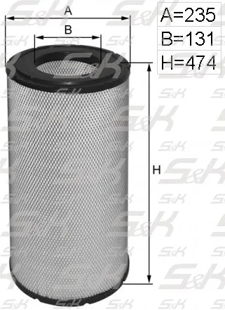 Фильтр воздушный S&K GMBH SK-5850039-01 высотой 474 мм для DAF и Volvo