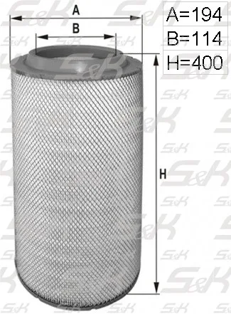 Фильтр воздушный S&K GMBH SK-5850044-01, высота 400 мм, диаметр 194 мм