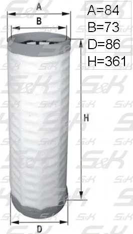 Фильтр воздушный S&K GMBH SK-5850049-01, высота 361 мм