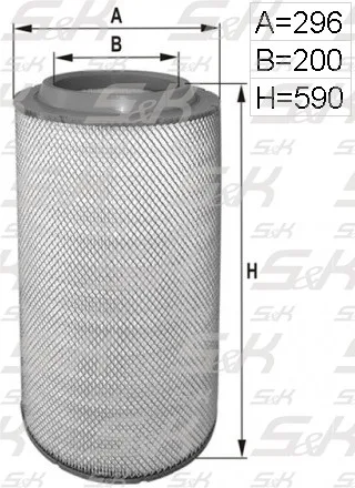 Фильтр воздушный S&K GMBH SK-5850062-01, 590 × 296 × 200 мм для DAF и Volvo