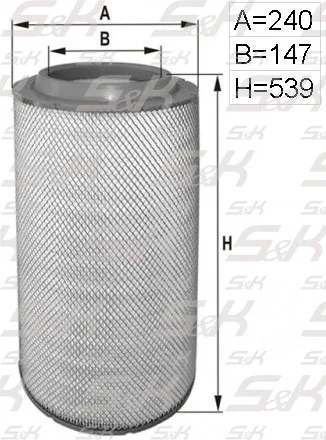 Фильтр воздушный S&K GMBH SK-5850064-01 для Deutz и Volvo, высота 539 мм