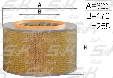 Воздушный фильтр S&K GMBH 258 × 325 × 170 мм для Mercedes-Benz