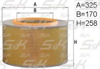 Воздушный фильтр S&K GMBH 258 × 325 × 170 мм для Mercedes-Benz