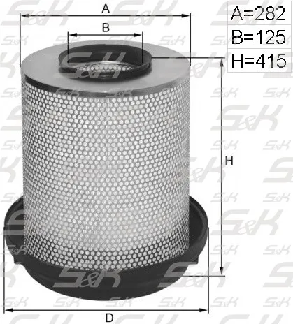 Фильтр воздушный S&K GMBH SK-5850080-01, высота 415 мм, диаметр 282 мм