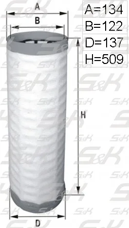 Фильтр воздушный S&K GMBH SK-5850093-01, высота 509 мм