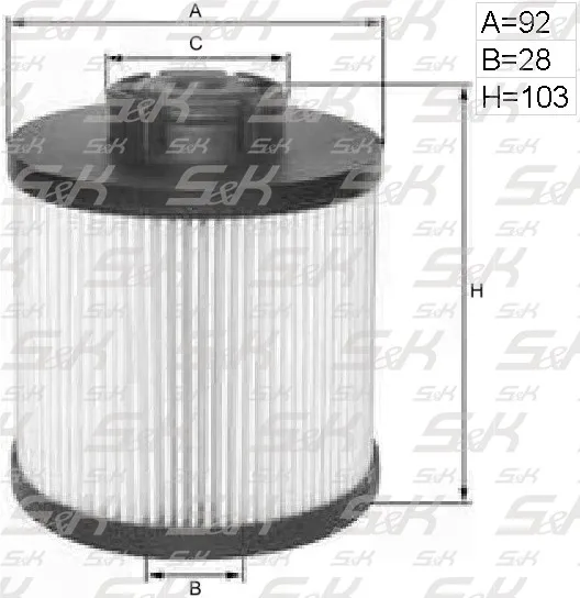 Фильтрующий элемент топлива S&K GMBH SK-5860008-01, высота 103 мм