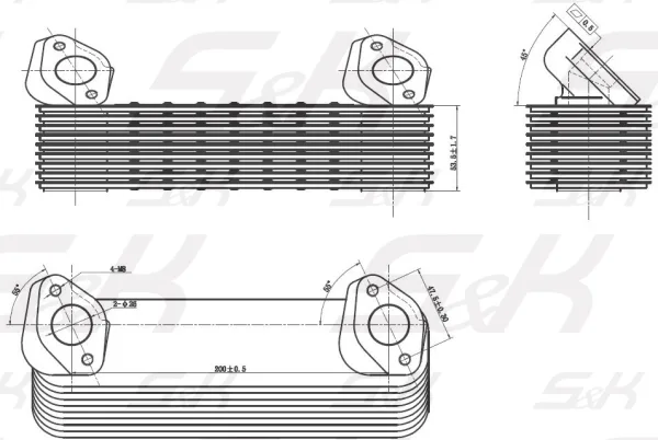 Радиатор масляный S&K GMBH SK-7030007-02, R6 d128 для MAN и Scania