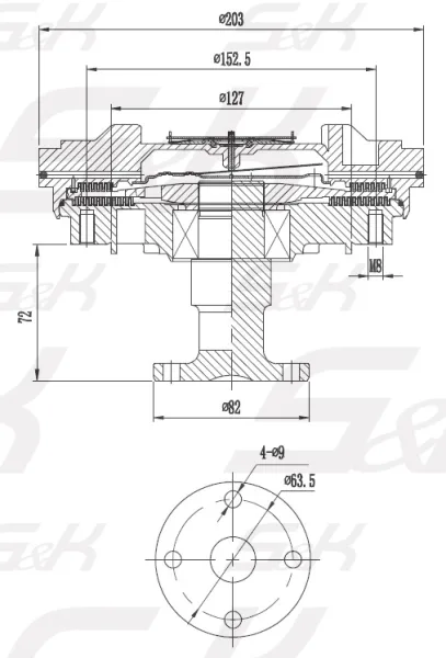 Вискомуфта вентилятора S&K GMBH SK-7140010-02 D203 мм, H132 мм