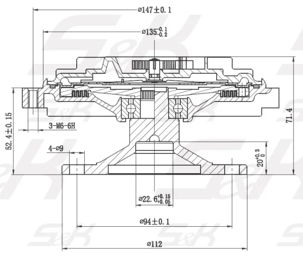 Вискомуфта привода вентилятора d160 Mercedes-Benz S&K GMBH SK-7140011-02