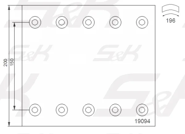 Тормозные накладки S&K GMBH SK1909420-PL Premium Line 420х200 мм, 2-рем