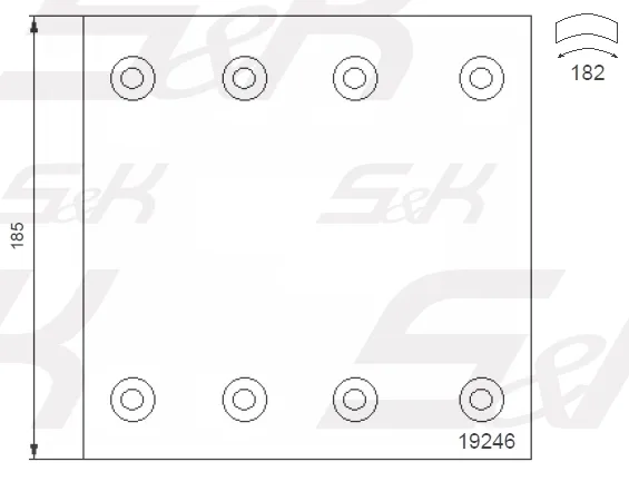 Тормозные накладки S&K GMBH SK1924600-PL для барабана 420 мм, без заклёпок