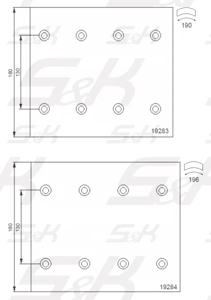 Тормозные накладки S&K GMBH Premium Line 420х178 мм, без заклёпок