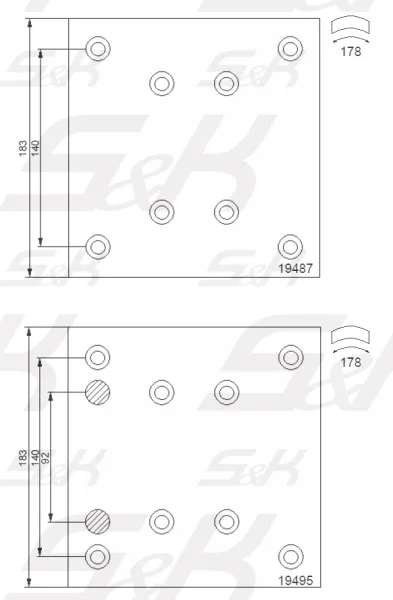 Тормозные накладки S&K GMBH SK1948710-01 для барабана 410 мм