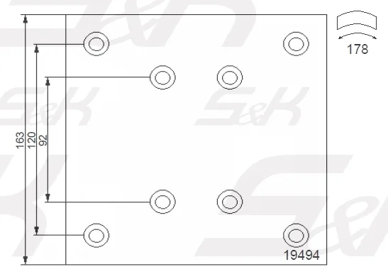 Тормозные накладки S&K GMBH SK1949400-PL, WVA 19494, без заклёпок