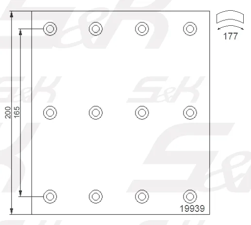 Тормозные накладки S&K GMBH SK1993900-01 для барабана 410х200 мм