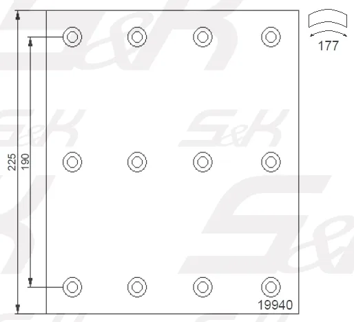 Тормозные накладки S&K GMBH SK1994000-01 для Volvo, 410 × 223 мм