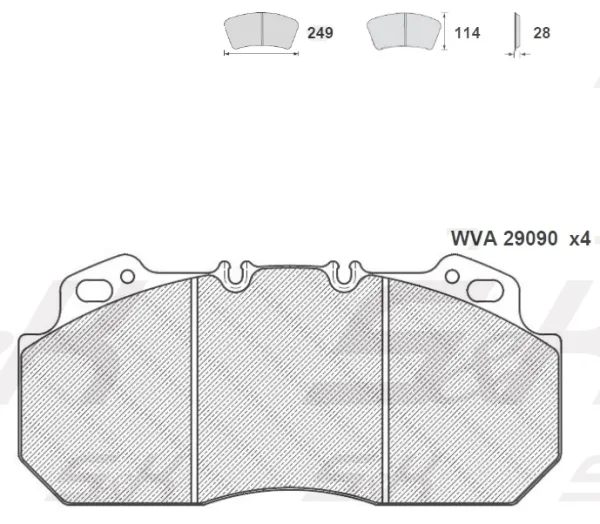 Колодки дискового тормоза S&K GMBH SK29090-02, 249,6×114,4×28,2 мм