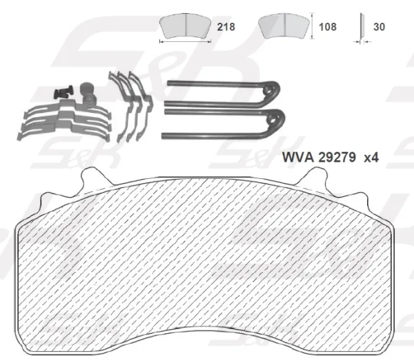 Колодки тормозные дисковые S&K GMBH WVA 29279 с установочным комплектом