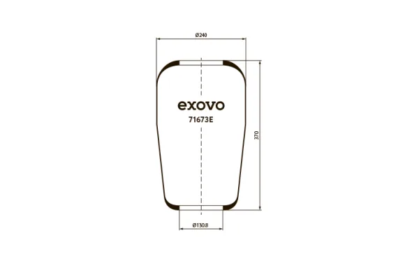 Оболочка пневмоамортизатора кабины MAN, Mercedes-Benz EXOVO 71673E, 370 мм, Ø240 мм