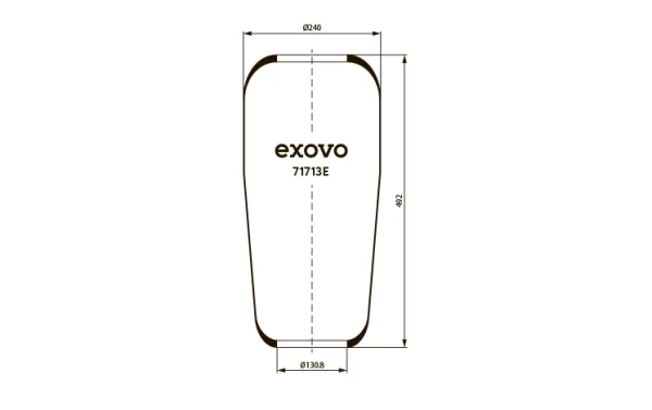 Оболочка пневмоамортизатора кабины грузовая Volvo EXOVO 71713E, Ø240/130.8 мм