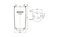 Пневмоамортизатор кабины EXOVO 71725E для техники BPW, Ø311 мм, резьба M22x1.5