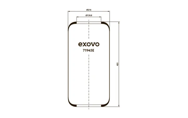 Оболочка пневмоамортизатора кабины Iveco 435 мм 216 мм EXOVO 71945E