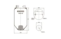 Пневмоамортизатор кабины EXOVO 74156-5E, высота 425 мм, для Fruehauf и прицепов