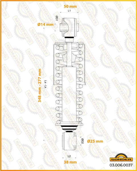 Передний амортизатор кабины Mercedes-Benz Actros Sonder 03.006.0037
