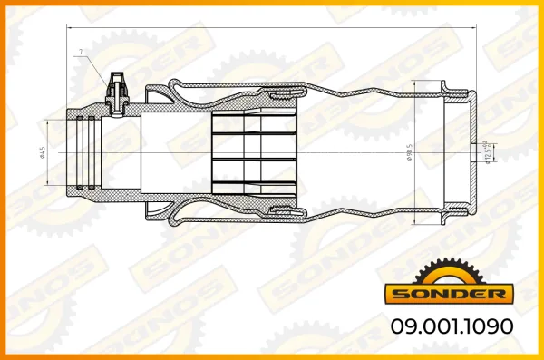 Пневмоподушка кабины Scania 2/3 серии Sonder 09.001.1090, о.н. 550365