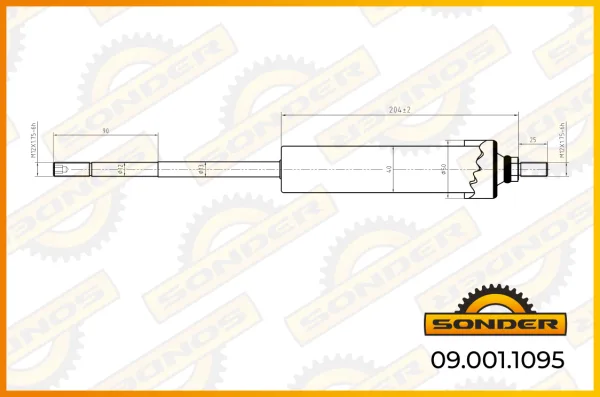 Амортизатор кабины передний Scania P 94, R 114, T 144 Sonder 09.001.1095